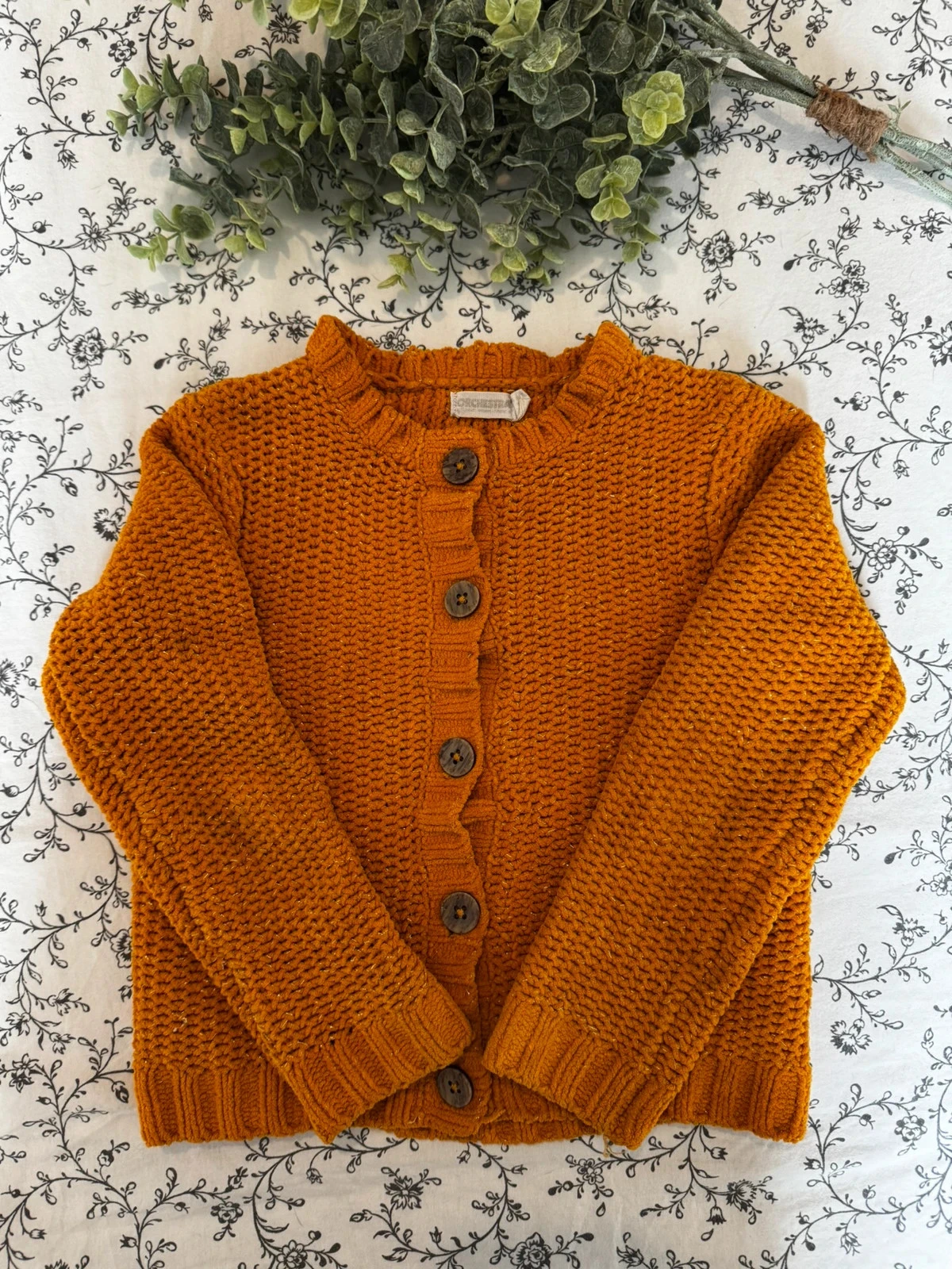 🧥Gilet Orchestra moutarde – Taille 4 ans – Maille épaisse